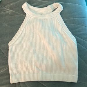 Aerie Seamless High Neck Bra Top: Size small - Color white